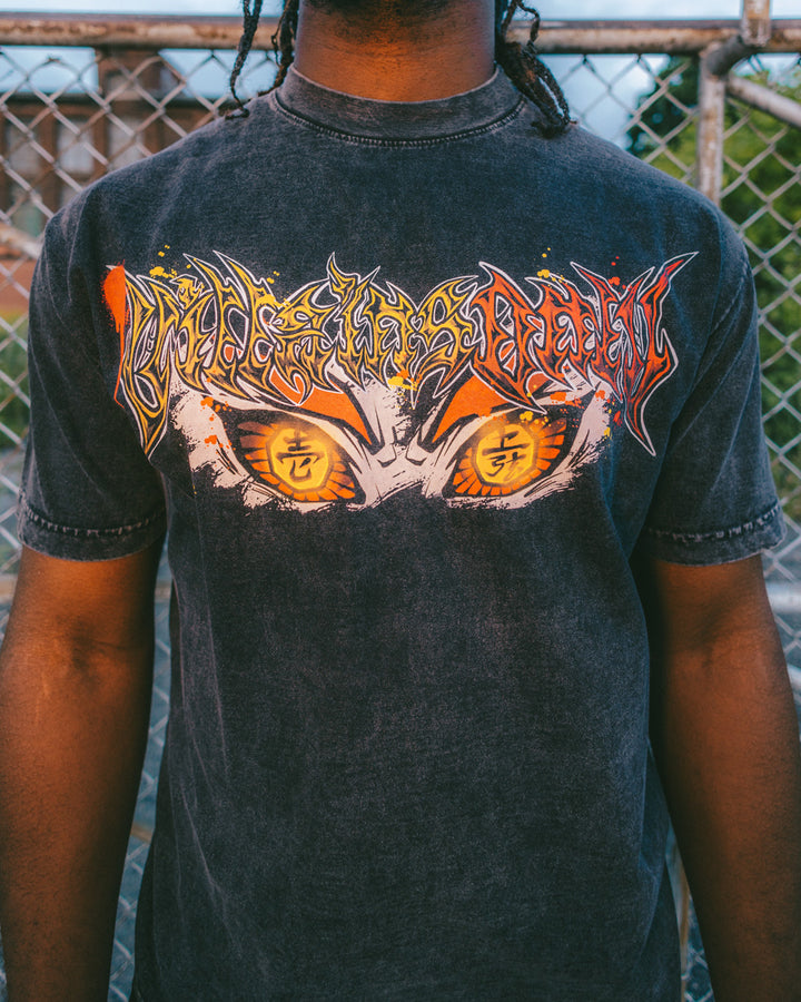 Scorching Abyss Mineral Wash Heavyweight Tee - Black