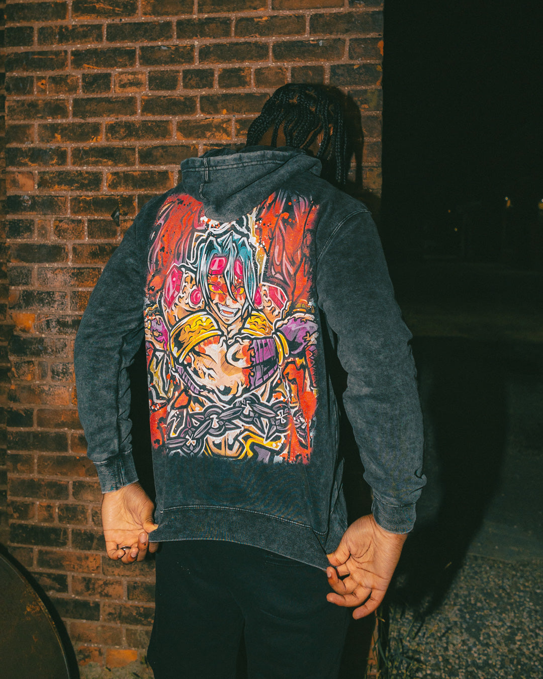 Sonic Chaos Mineral Wash Hoodie - Black