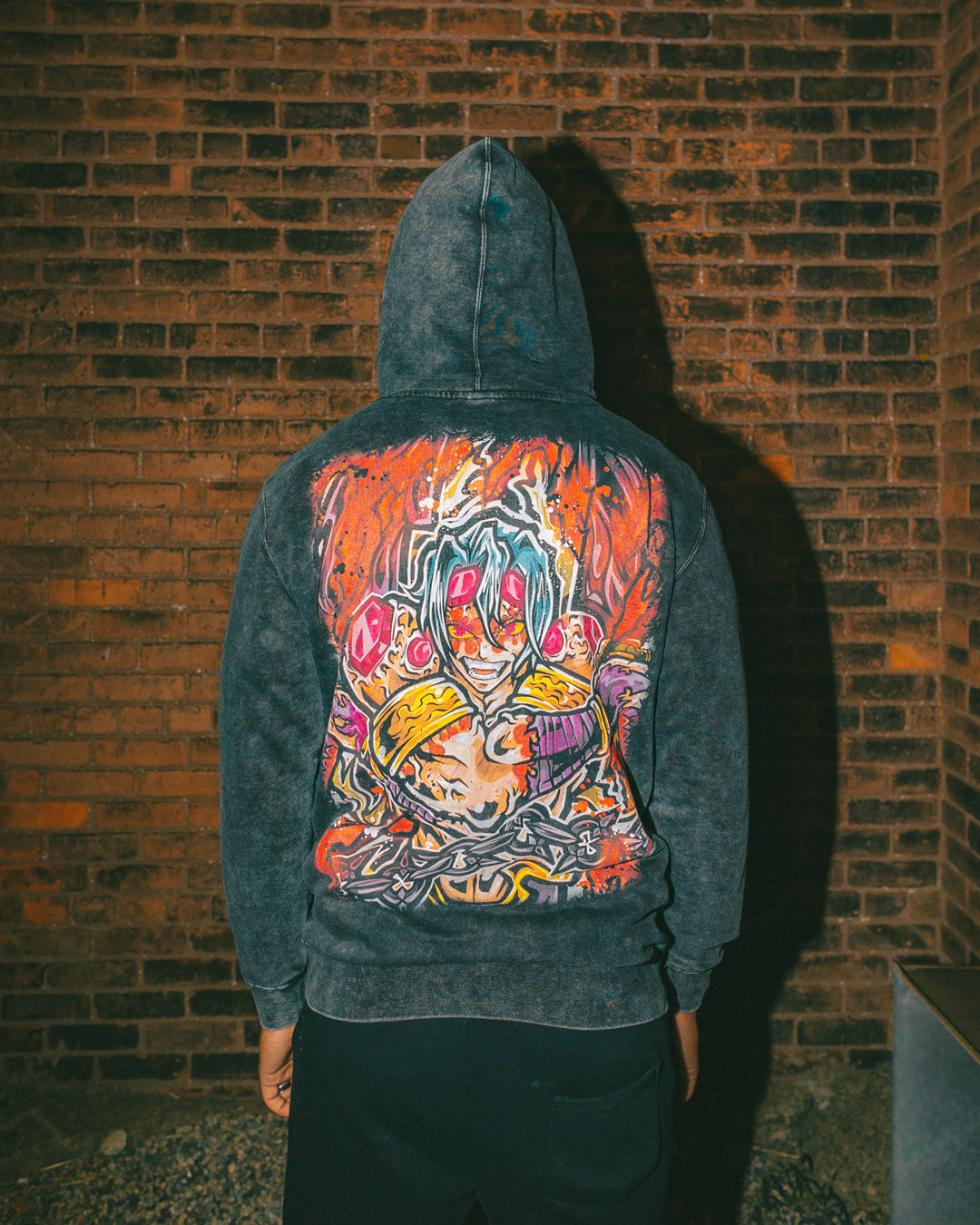 Sonic Chaos Mineral Wash Hoodie - Black