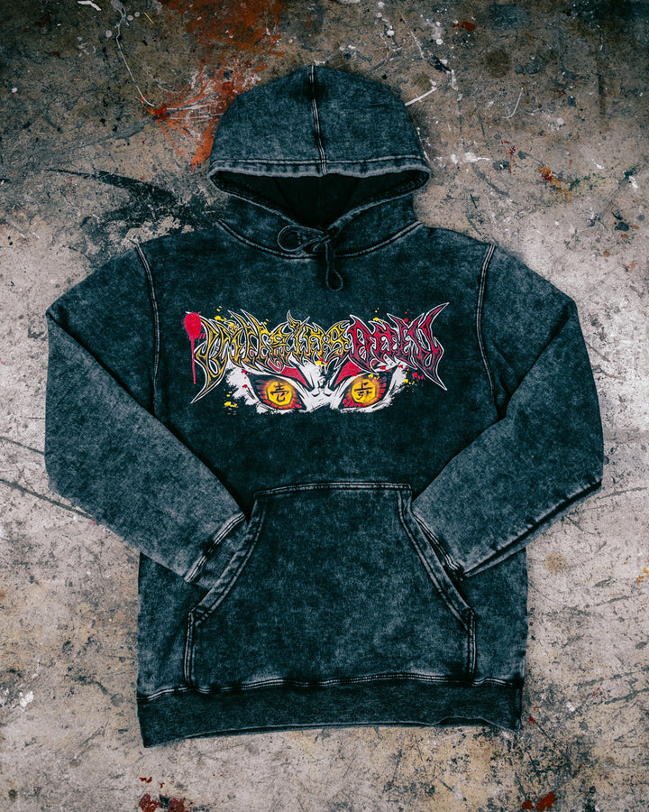 Scorching Abyss Mineral Wash Hoodie - Black