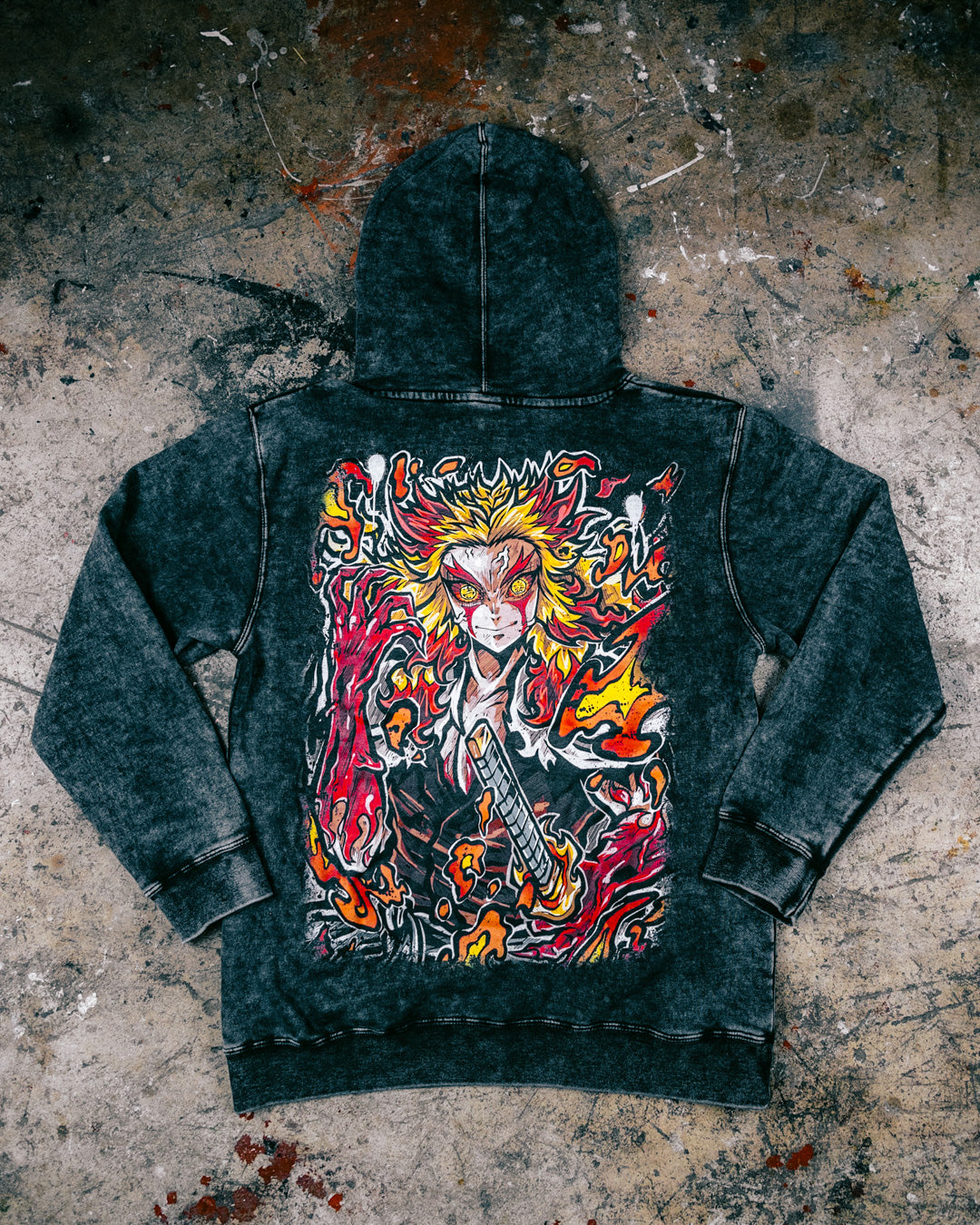 Scorching Abyss Mineral Wash Hoodie - Black