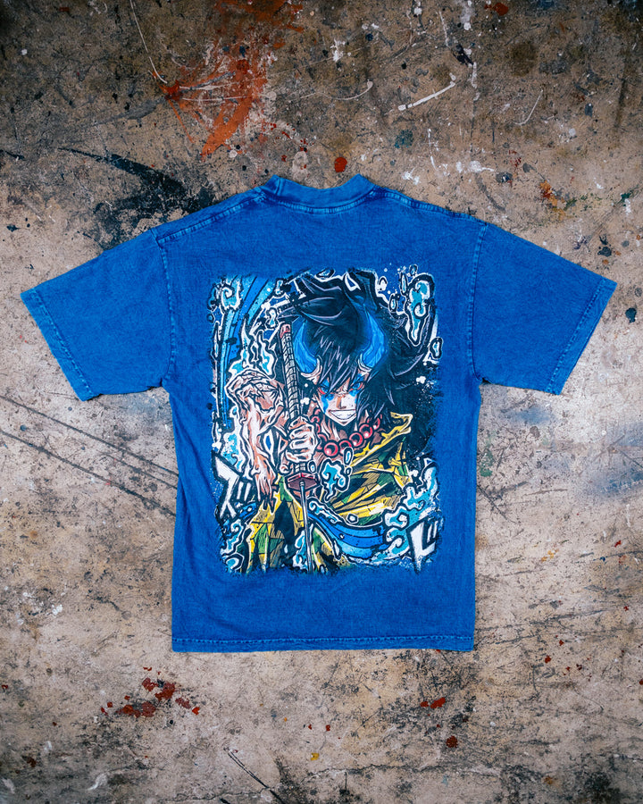 Dark Current Mineral Wash Heavyweight Tee - Indigo