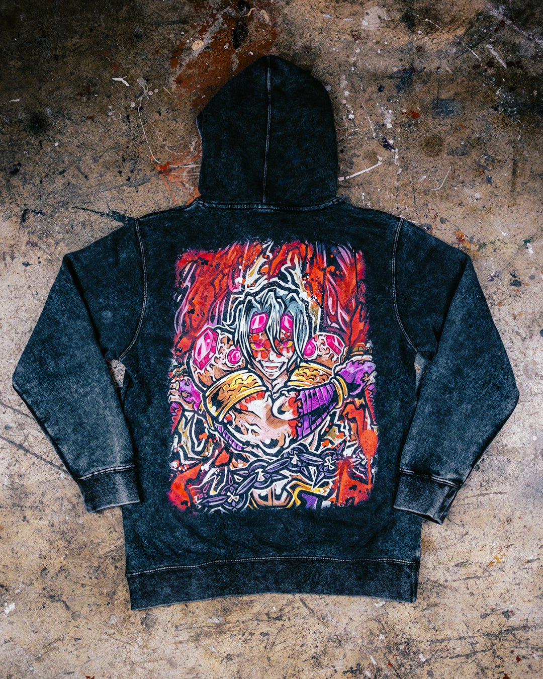Sonic Chaos Mineral Wash Hoodie - Black