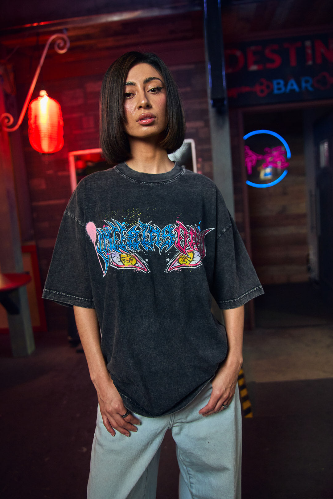 Death Compass Mineral Wash Heavyweight Tee - Black
