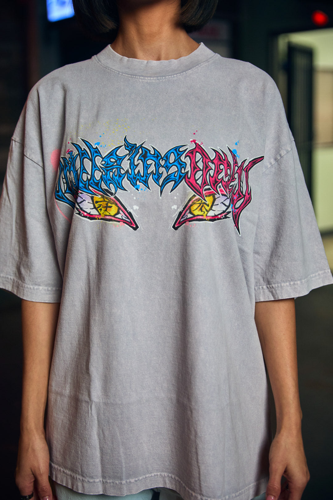 Death Compass Mineral Wash Heavyweight Tee - Ice Grey
