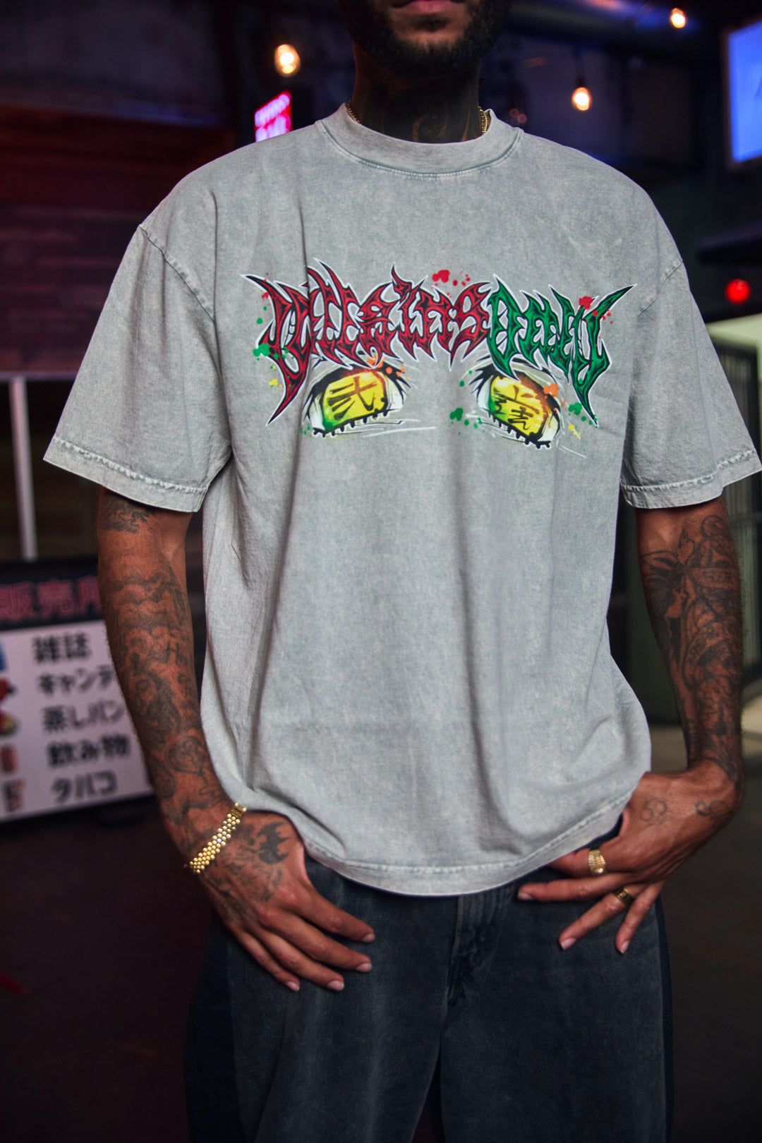 Divine Deceiver Mineral Wash Heavyweight Tee - Limestone