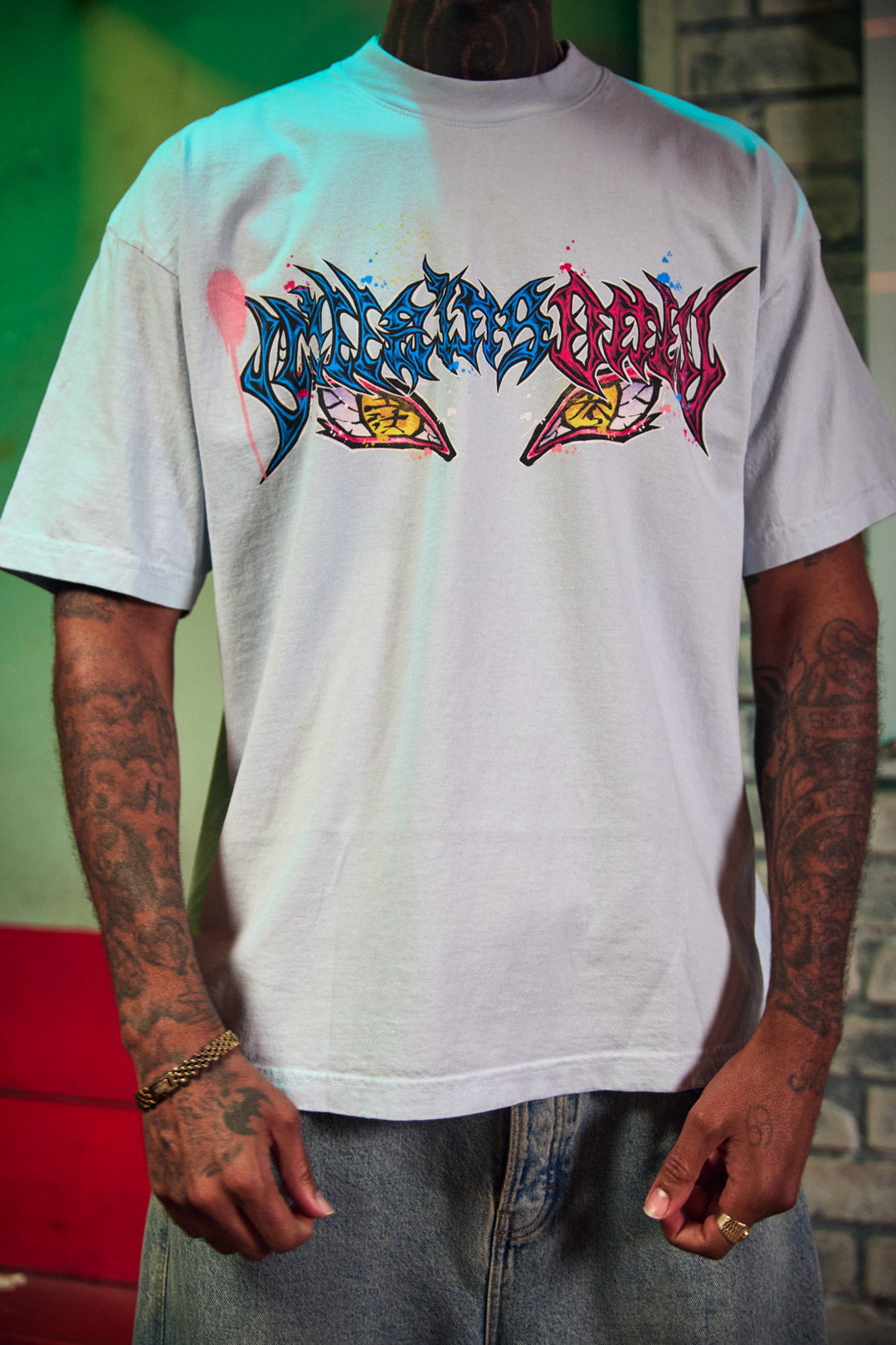 Death Compass Heavyweight Tee - Light Blue