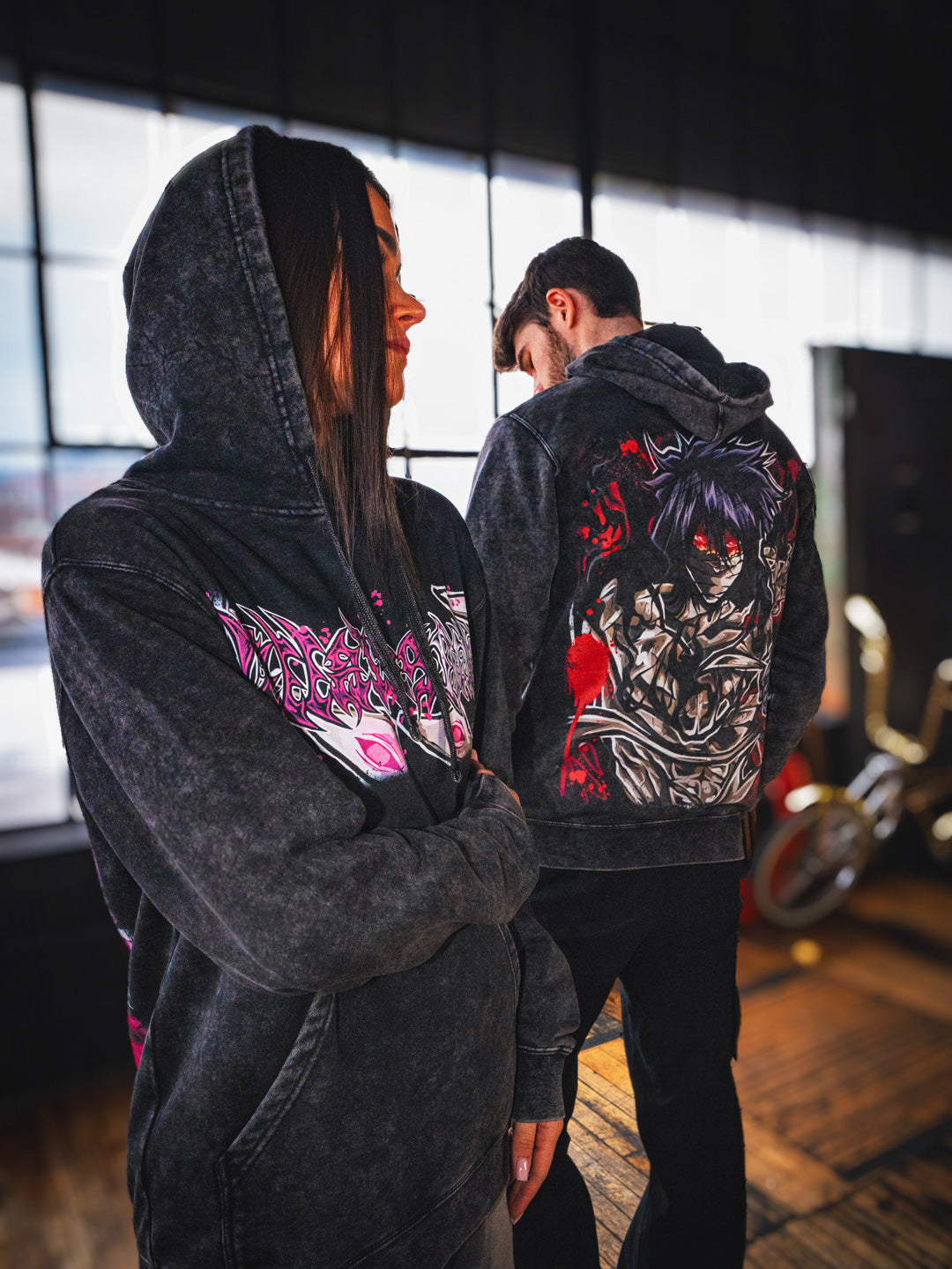 Shadow of Oblivion Mineral Wash Hoodie - Black