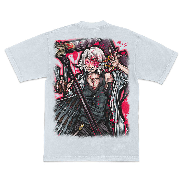 Stitched Madness Mineral Wash Heavyweight Tee - Ice Grey
