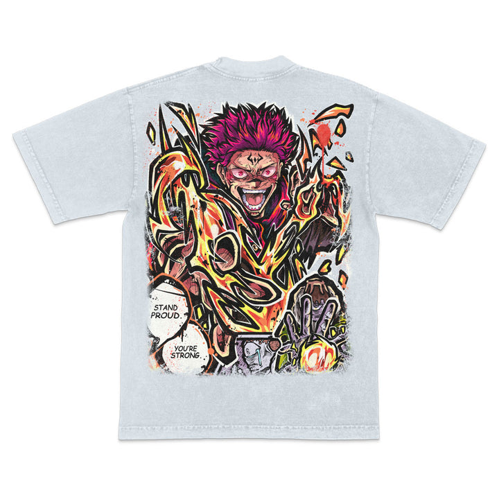 Scorching Wrath Mineral Wash Heavyweight Tee - Ice Grey