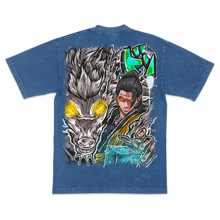 Cursed Messiah Mineral Wash Heavyweight Tee - Indigo