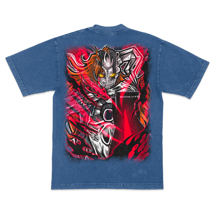 Crimson Abyss Mineral Wash Heavyweight Tee - Indigo