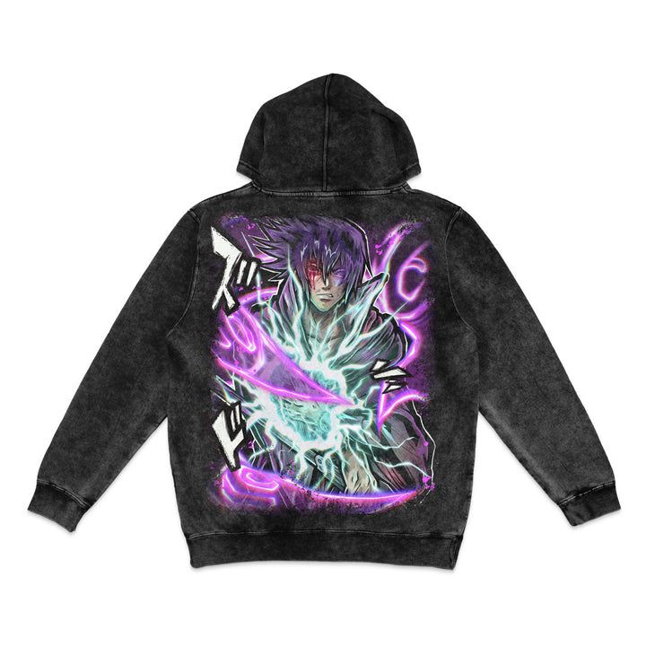 The Last Uchiha Vintage Wash Hoodie - Black
