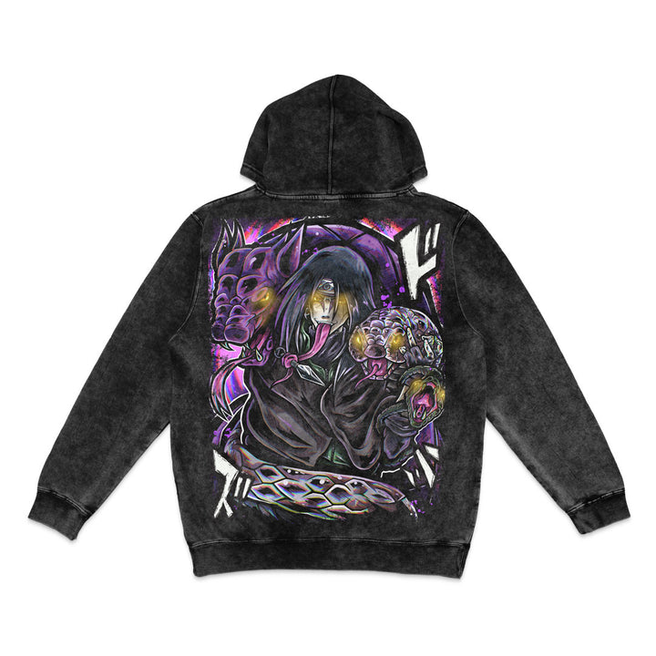 Snake Lord Vintage Wash Hoodie - Black