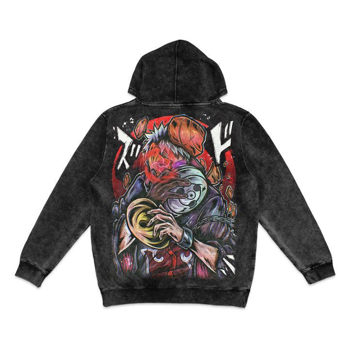 Masked Man Vintage Wash Hoodie - Black