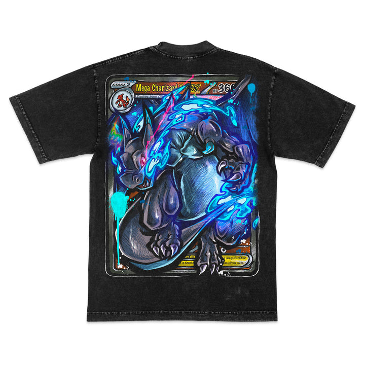 Blue Inferno Mineral Wash Heavyweight Tee - Black