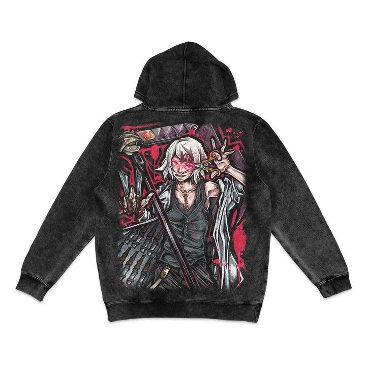 Stitched Madness Mineral Wash Hoodie - Black