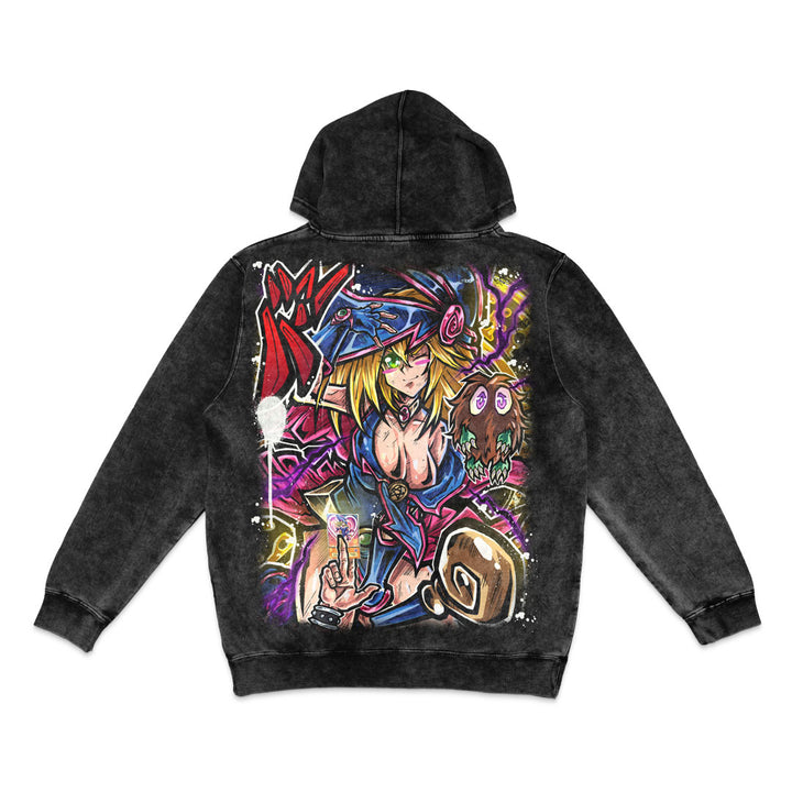 Spell-Kissed Mineral Wash Hoodie - Black