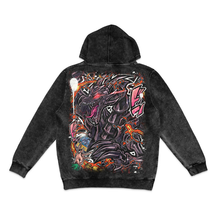 Underdog Flame Mineral Wash Hoodie - Black