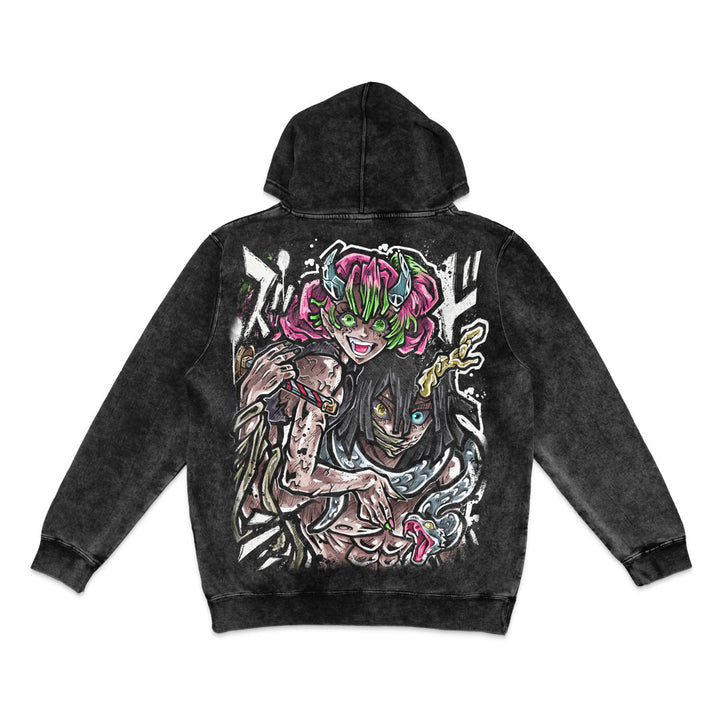 Dark Devotion Mineral Wash Hoodie - Black