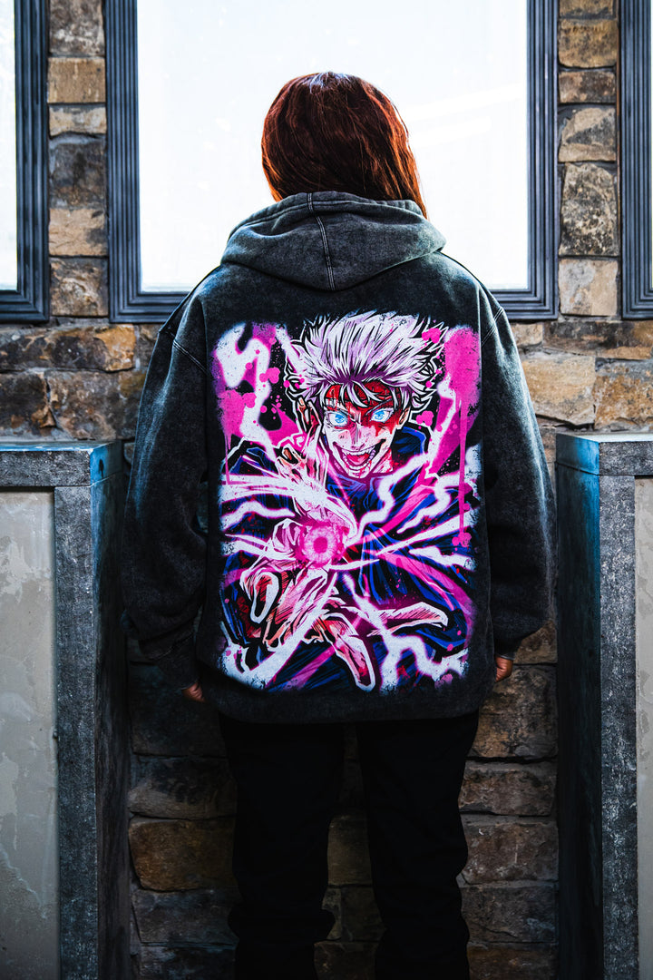 Hollow Devastation Mineral Wash Hoodie - Black