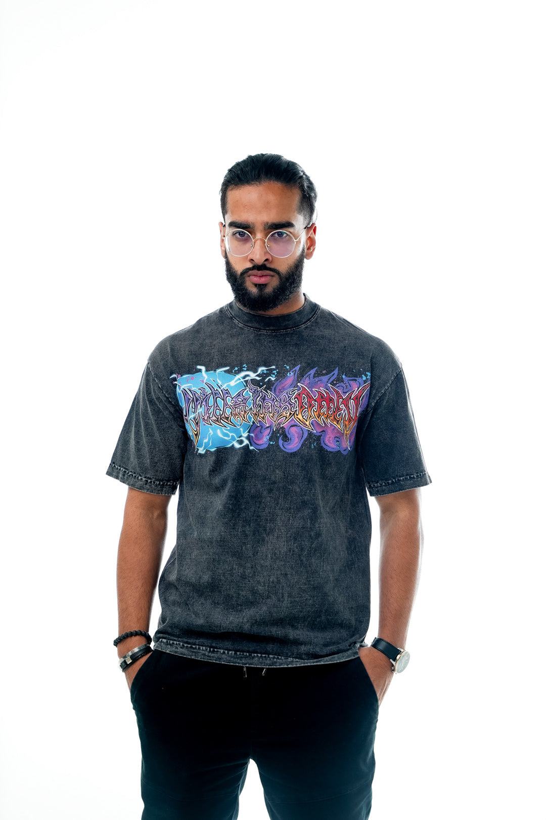 Rumble Ruler Mineral Wash Heavyweight Tee - Black