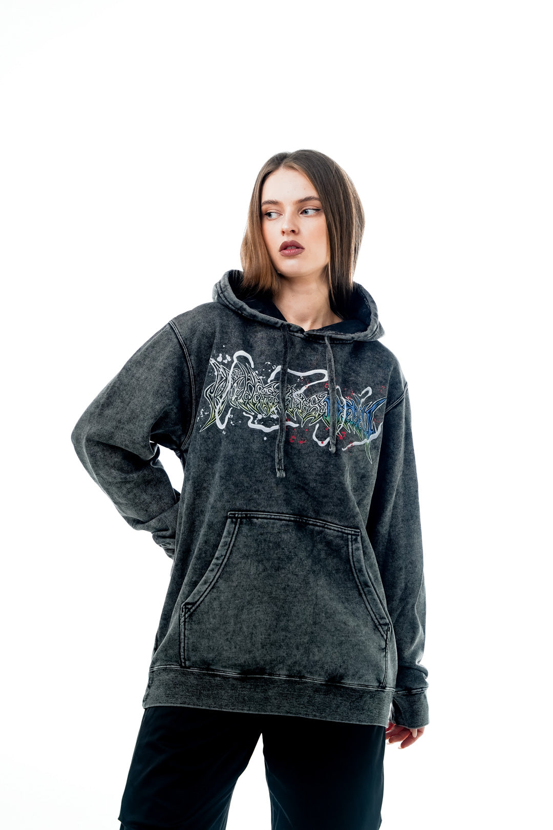 Haki Dominance Vintage Wash Hoodie - Black