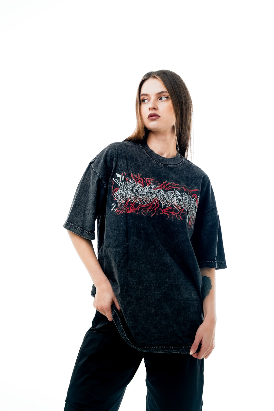 Awakened Apex Mineral Wash Heavyweight Tee - Black