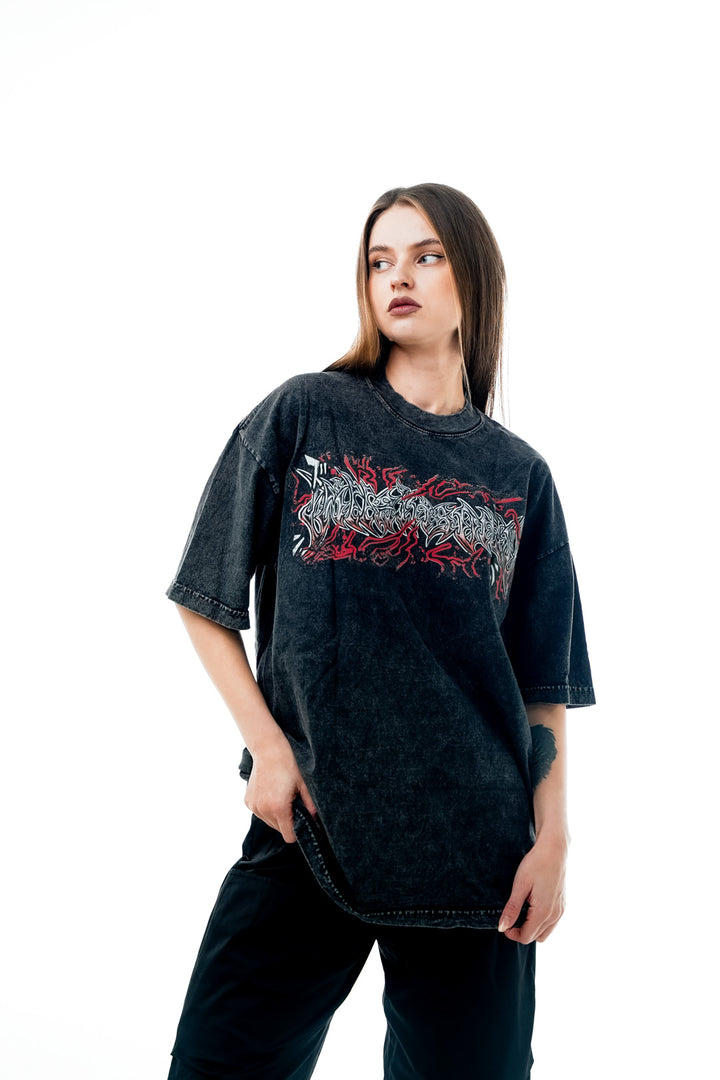 Awakened Apex Mineral Wash Heavyweight Tee - Black