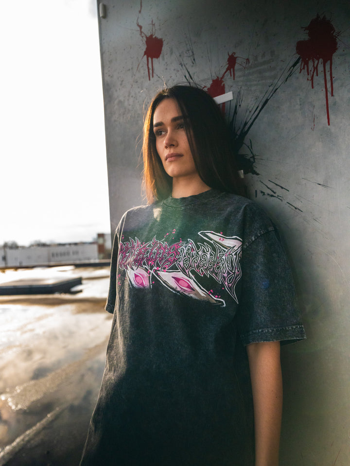 Shattered Heavens Mineral Wash Heavyweight Tee - Black
