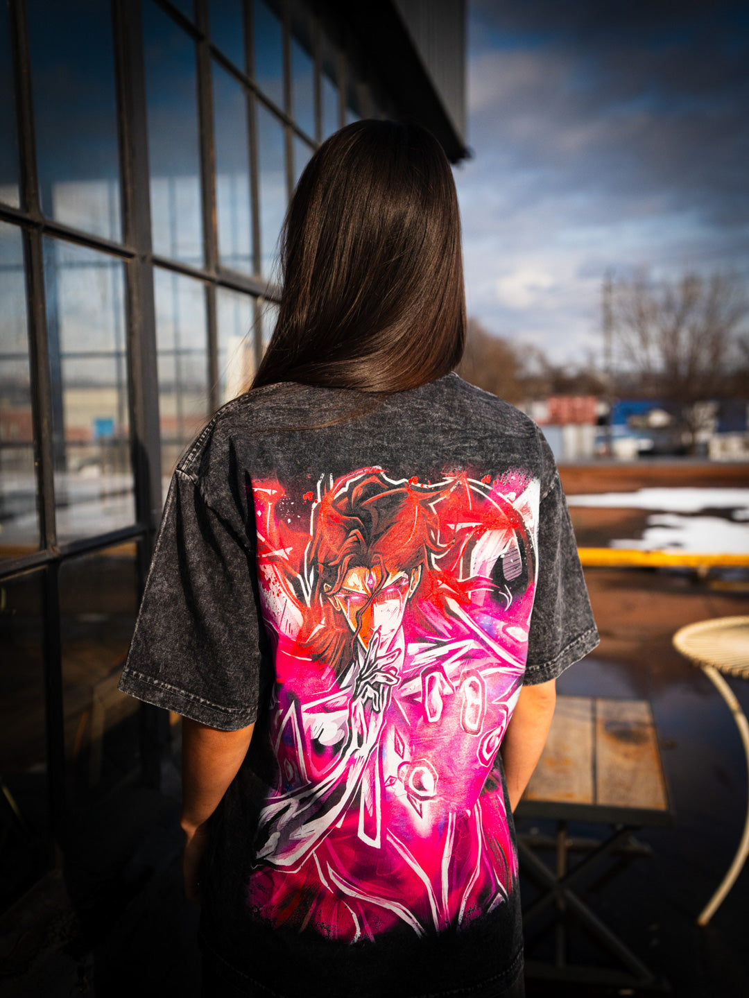 Shattered Heavens Mineral Wash Heavyweight Tee - Black