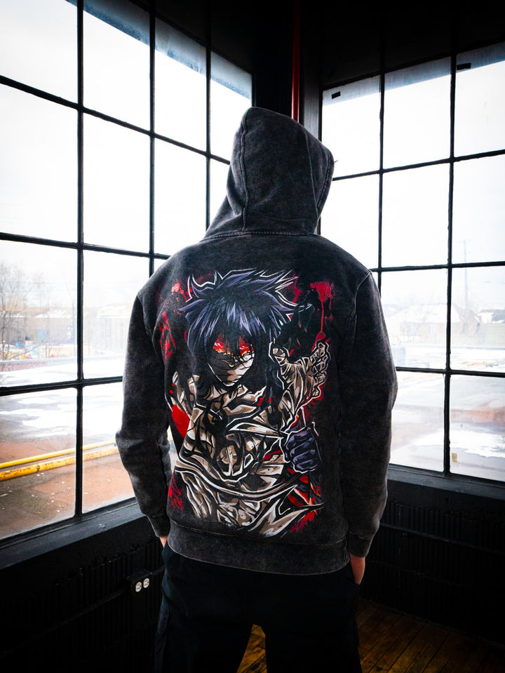 Shadow of Oblivion Mineral Wash Hoodie - Black