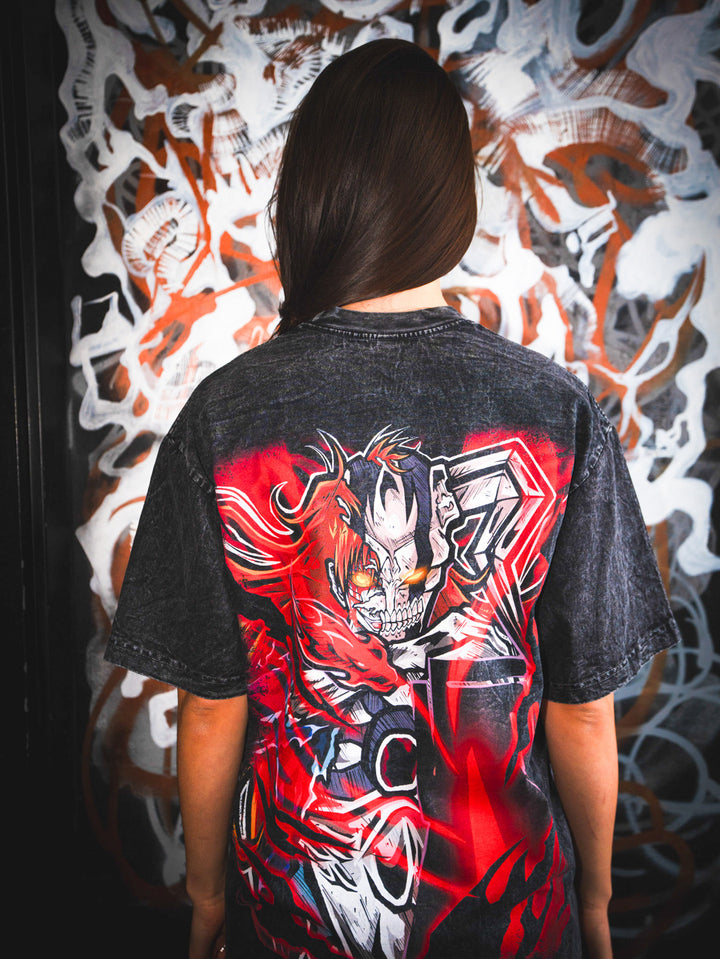 Crimson Abyss Mineral Wash Heavyweight Tee - Black