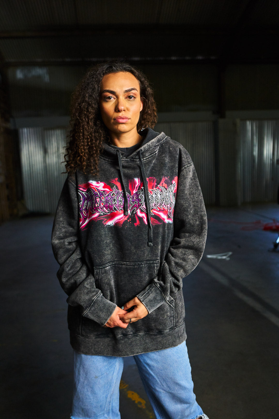 Galactic Tyrant Mineral Wash Hoodie - Black