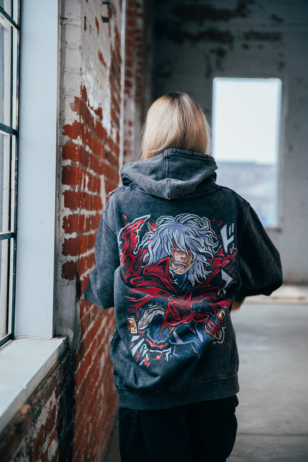 Symbol of Fear Vintage Wash Hoodie - Black