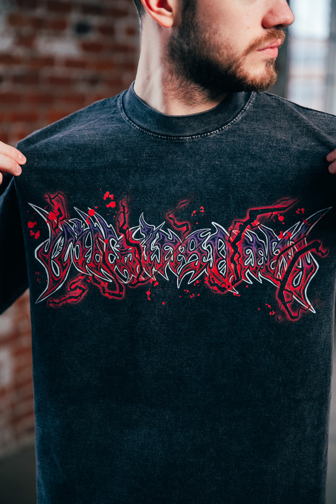 Sinister Monarch Mineral Wash Heavyweight Tee - Black
