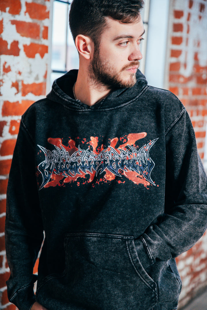 Split Terror Vintage Wash Hoodie - Black