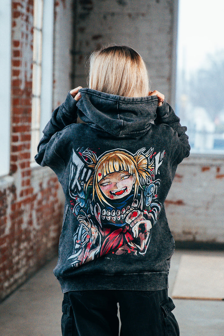 Lethal Grin Vintage Wash Hoodie - Black