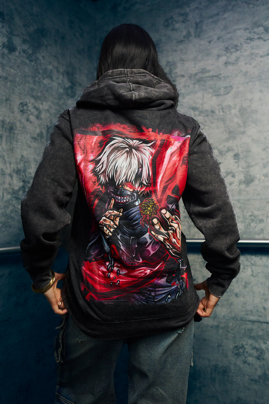 Ghoul Ascension  Mineral Wash Hoodie - Black