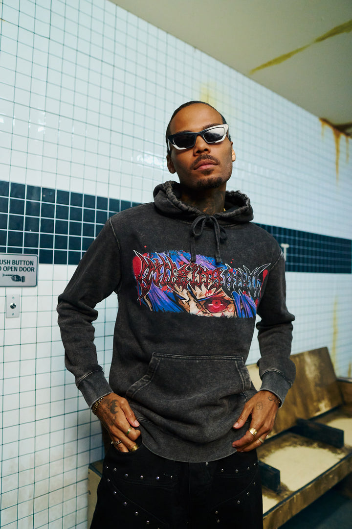 Wing of Ruin Mineral Wash Hoodie - Black