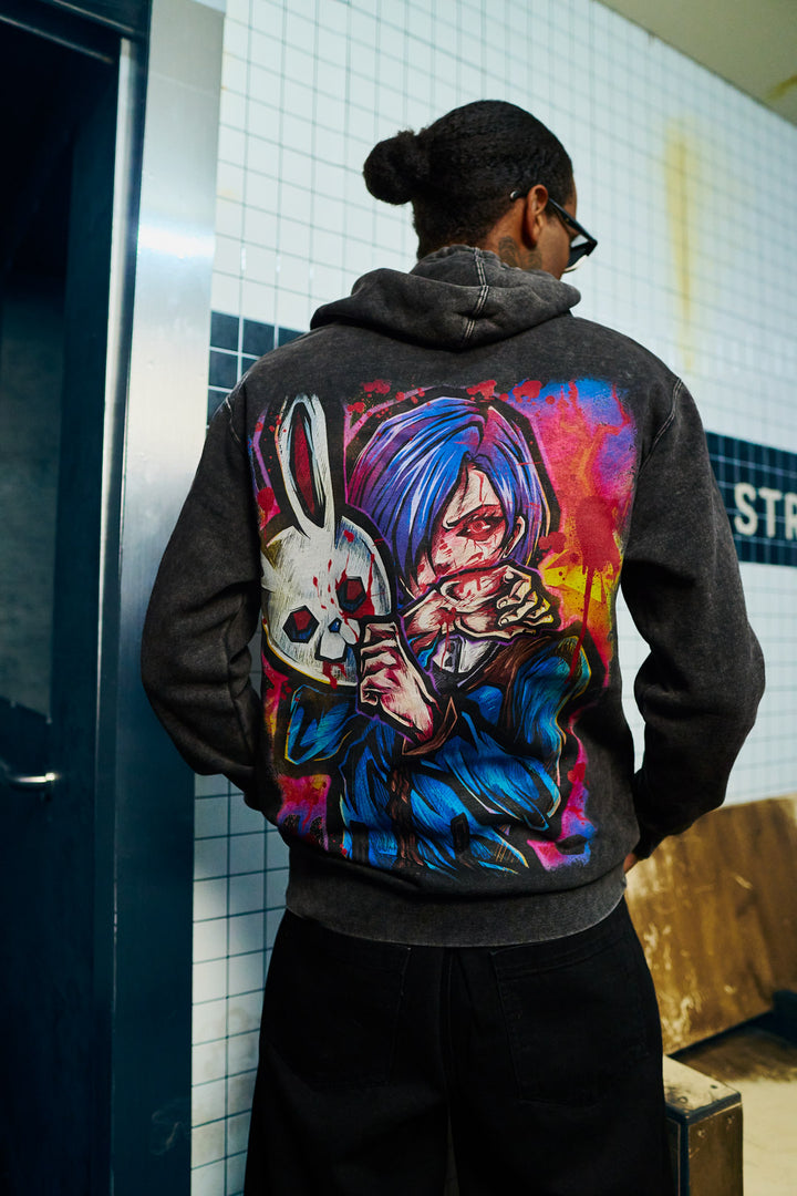 Wing of Ruin Mineral Wash Hoodie - Black