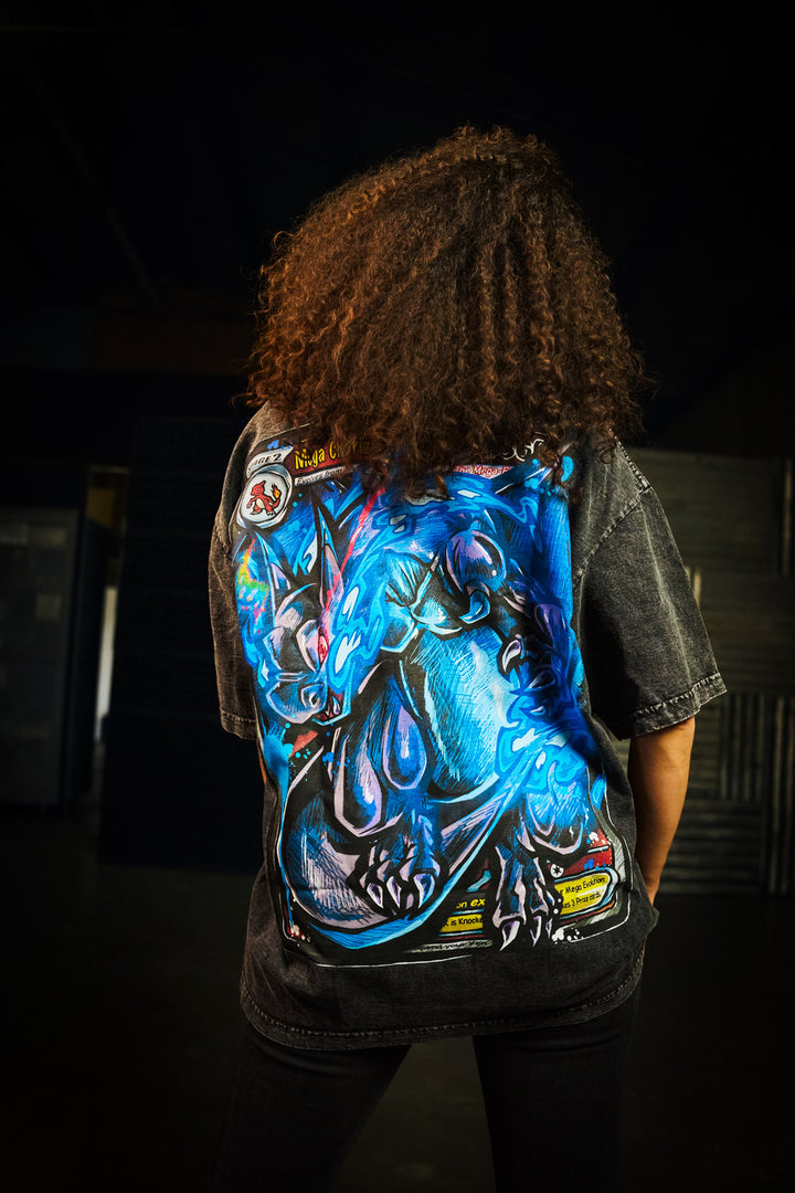 Blue Inferno Mineral Wash Heavyweight Tee - Black