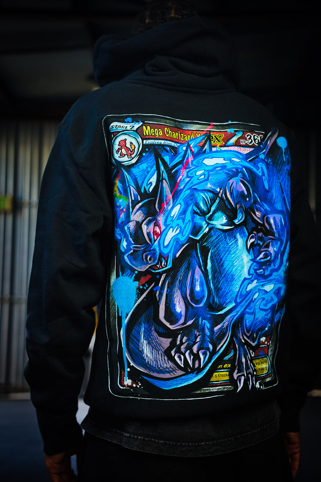 Blue Inferno Heavyweight Hoodie - Black