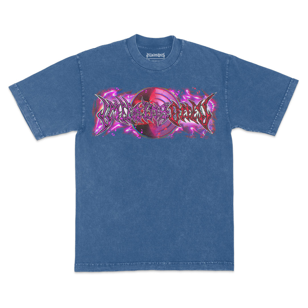 The Last Uchiha Mineral Wash Heavyweight Tee - Indigo