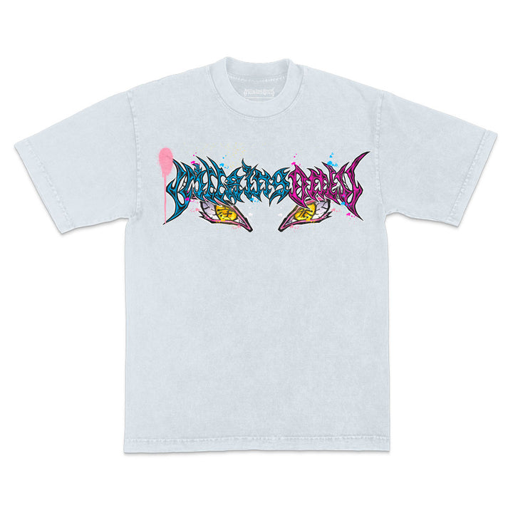 Death Compass Mineral Wash Heavyweight Tee - Ice Grey