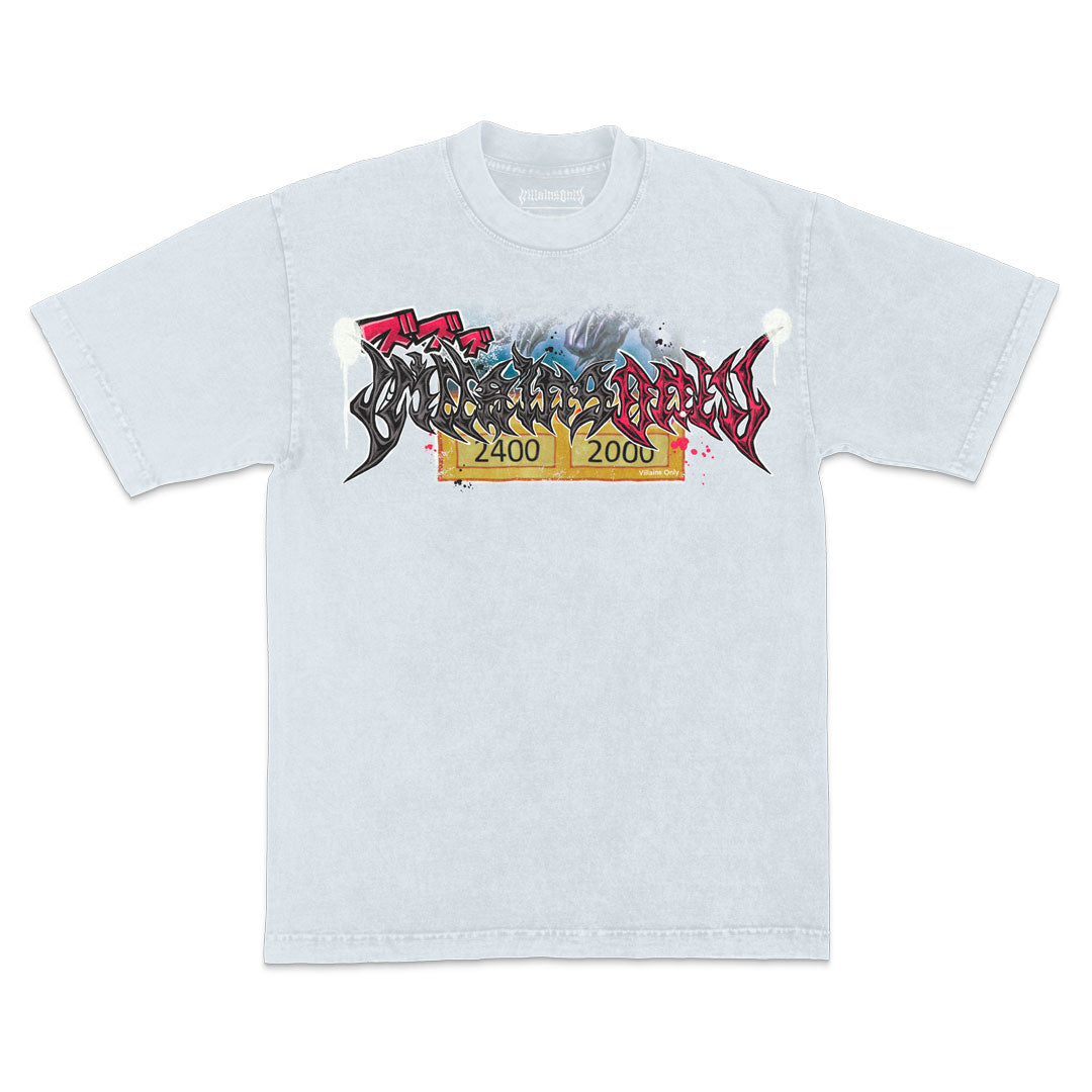 Underdog Flame Mineral Wash Heavyweight Tee - Ice Grey