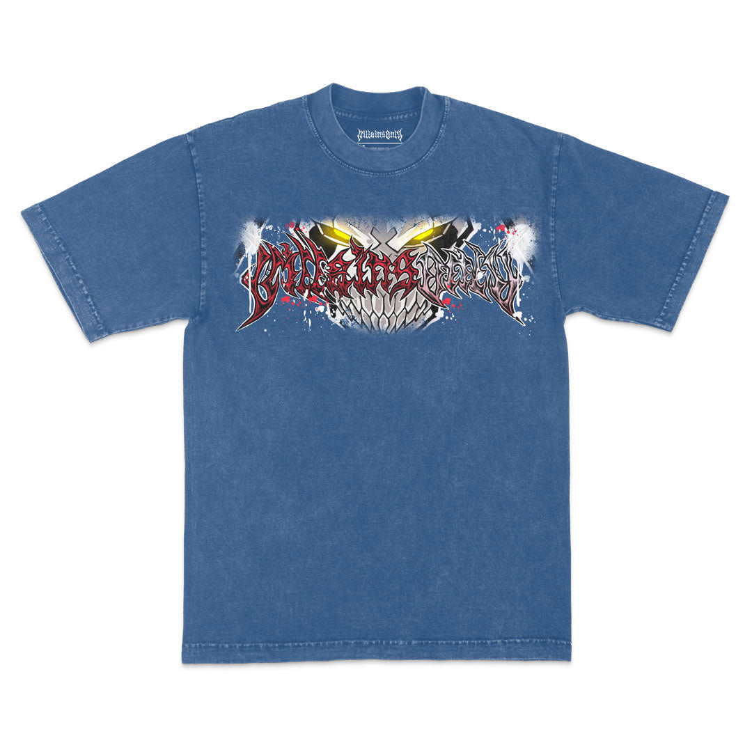 Crimson Abyss Mineral Wash Heavyweight Tee - Indigo