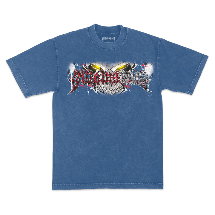 Crimson Abyss Mineral Wash Heavyweight Tee - Indigo