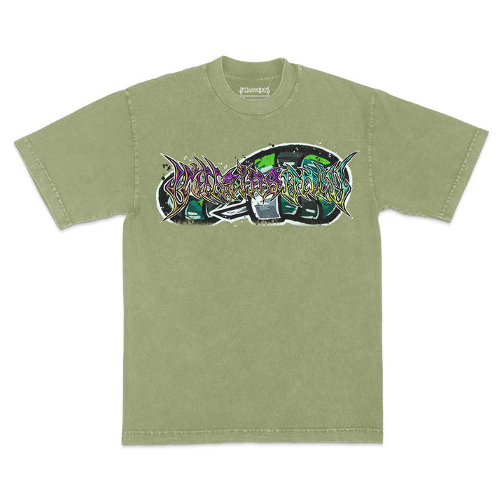 King's Gambit Mineral Wash Heavyweight Tee - Matcha