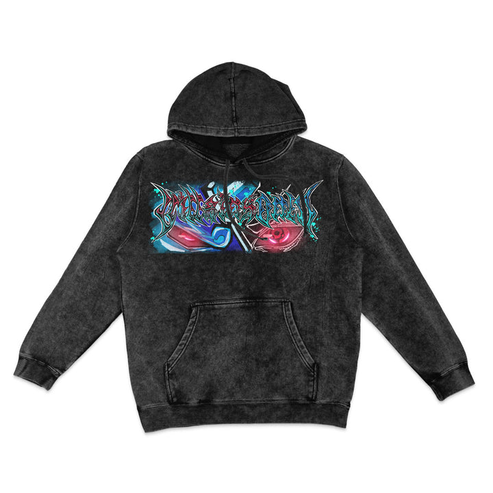 Rinnegan Ruler Mineral Wash Hoodie - Black